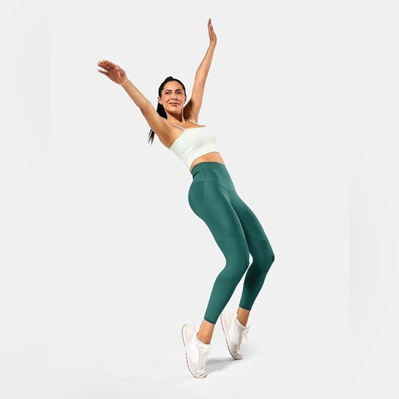 Fanka Full length Body sculpt Teal Patterned Leggings Medium? reversible tights - Picture 6 of 16